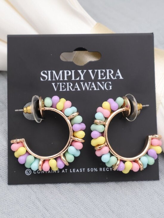 Simply Vera Jewelry - Simply Vera  Vera Wang Beaded Hoop Earrings